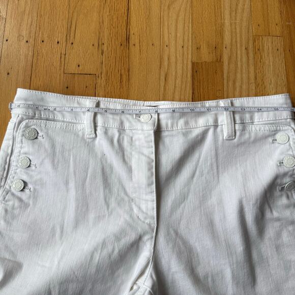 Talbots White Straight Leg Cropped Denim Pants Size 8 Casual Mature Coastal - Picture 3 of 8